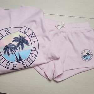 Pink Surf Shop T-Shirt and Shorts Set